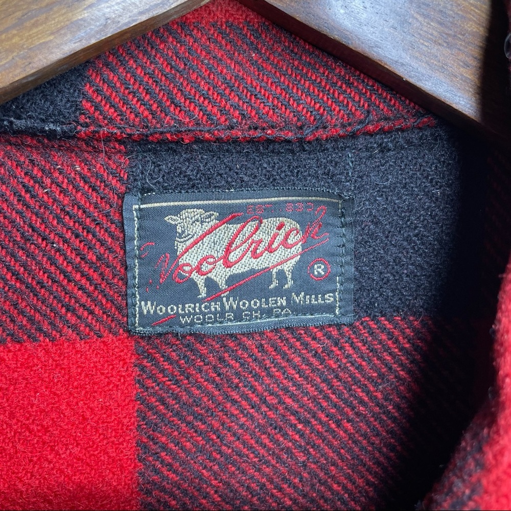 Rare Vintage 1950s Woolrich Buffalo Plaid Wool Unlined Zippered Hunting Coat - Picture 5 of 16